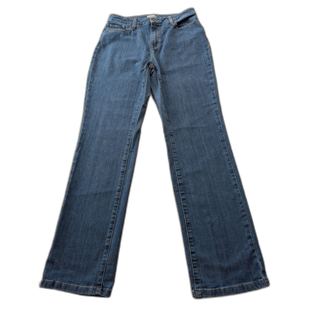 LL Bean Classic Fit Women's Jeans Size 12 Medium Wash Blue Denim Straight Leg